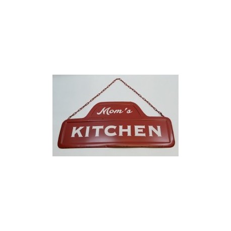 Cartel metal rojo para colgar Kitchen