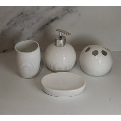 Set de bano de ceramica blanco x 4 pzas