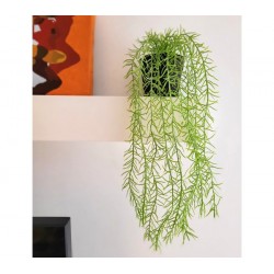 Planta artificial colgante con maceta plastica negra 46cm largo
