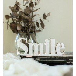 Palabra de madera Smile Bco 8x22cm