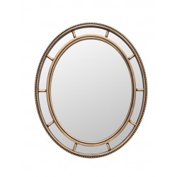 Espejo oval dorado con divisiones 50x60cm