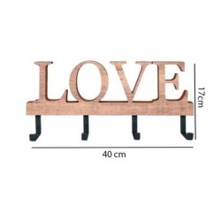Perchero madera Love 40x17cm