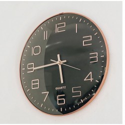 Reloj plastico 30cm Ng y cobre