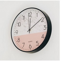 Reloj plastico 30cm Ng y rosa