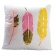 Funda de almohadon 43x43cm - Plumas Rosa -