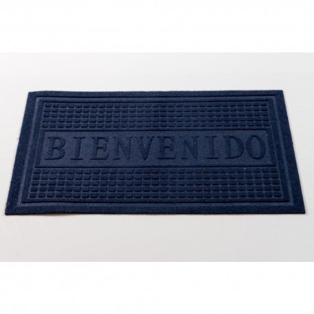 Felpudo de goma y felpa 37x57cm - Azul -