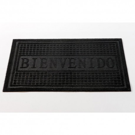 Felpudo de goma y felpa 37x57cm - Negro -