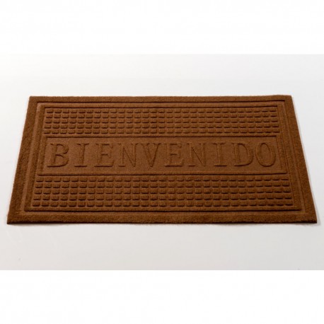 Felpudo de goma y felpa 37x57cm - Marron -