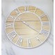 Reloj de pared metal y madera blanco 44cm