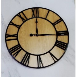 Reloj de pared metal y madera negro 44cm
