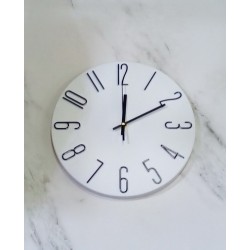 Reloj de pared redondo blanco y negro 30cm