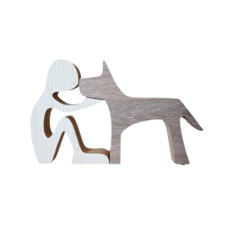 Adorno de madera melamina AMOR PERROS - 10x9x1,8cm