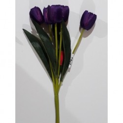 Flor artificial tulipan - colores varios - ramo x 5 unid