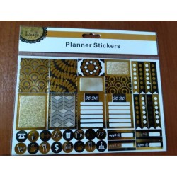 20% DTO. Sticker black and gold Planner - plancha por 38 unidades