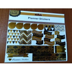 20% DTO. Sticker black and gold Planner - plancha por 23 unidades