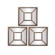 Espejo cuadrado cobre con divisiones - set x 3