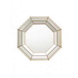 Espejo octogonal con borde dorado 46x46cm