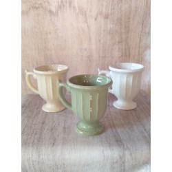 Jarro vintage de ceramica Princess 9x11cm - verde/bco/beige surtidos