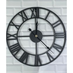 Reloj de metal sin fondo negro 40cm diam.
