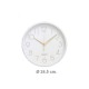 Reloj de pared plastico 24.5cm diam. blanco/dorado