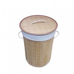 Cesto de ropa de bamboo redondo 35x50cm