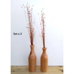 Adorno de madera eucalipto - set - florero torneado 20cm/18cm
